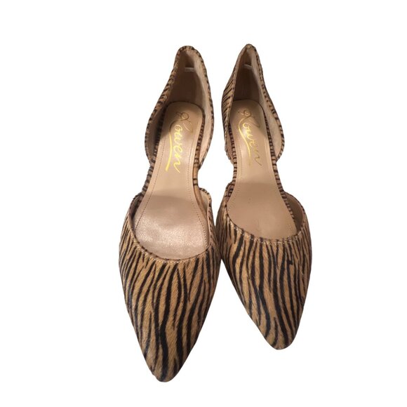 Anthropologie Rowen Womens Zebra Print DOrsay Pointed Toe Heels Size 10M - Picture 2 of 7
